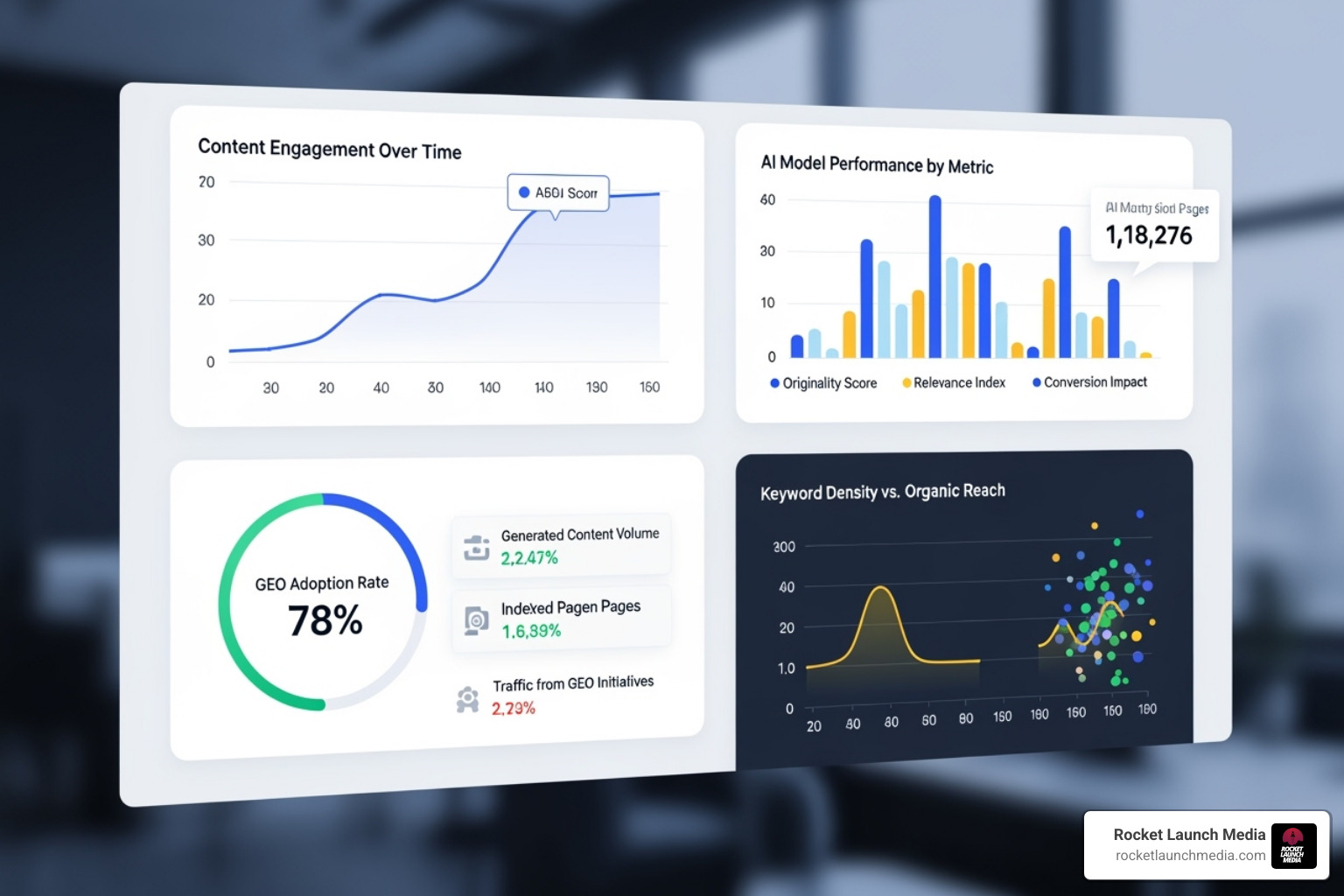 a dashboard from a GEO analytics tool - generative engine optimization geo seo