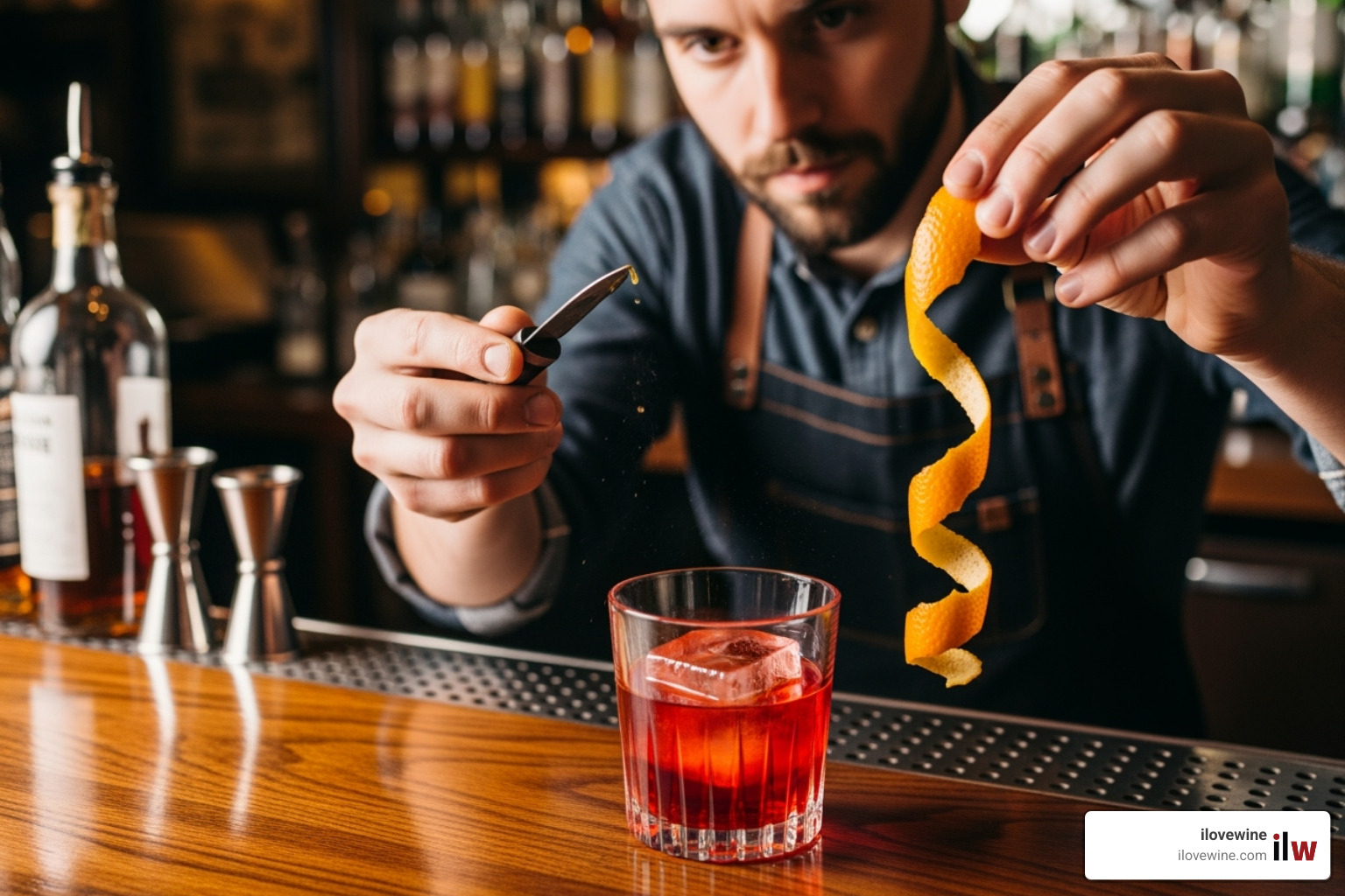 bartender expertly garnishing a cocktail with a citrus twist - cocktail recipes bartender expertly garnishing a cocktail with a citrus twist - cocktail recipes
