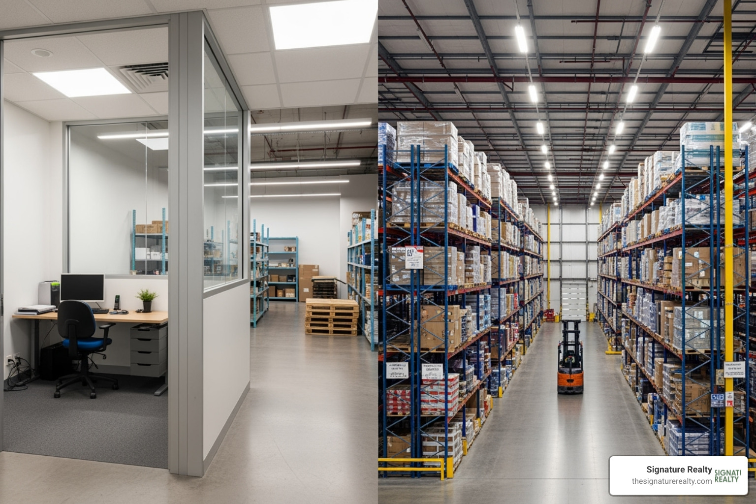 illustrating the difference between a flex space layout and a pure distribution warehouse - Warehouse for rent Broward illustrating the difference between a flex space layout and a pure distribution warehouse - Warehouse for rent Broward