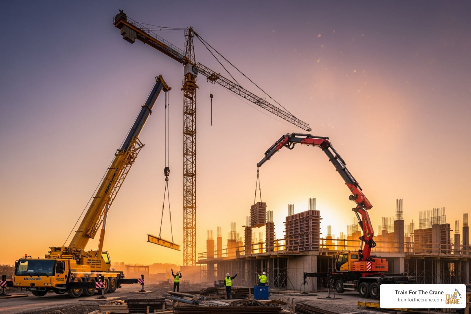 different crane types (mobile, tower, articulating) - National crane certification