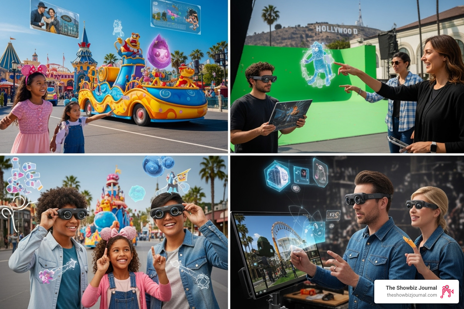Families and creators using AR at Anaheim's theme parks and Hollywood studios - latest innovations in entertainment tech