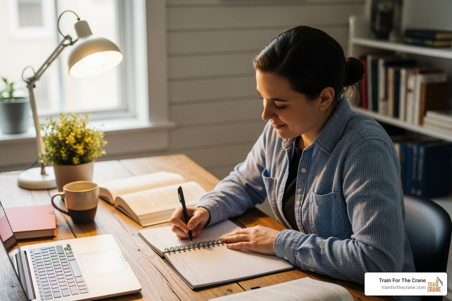 person creating a study schedule at a desk - Certification exam preparation