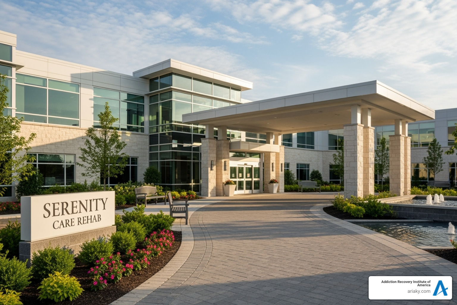 A welcoming, modern rehab facility entrance - Substance abuse treatment Kentucky A welcoming, modern rehab facility entrance - Substance abuse treatment Kentucky