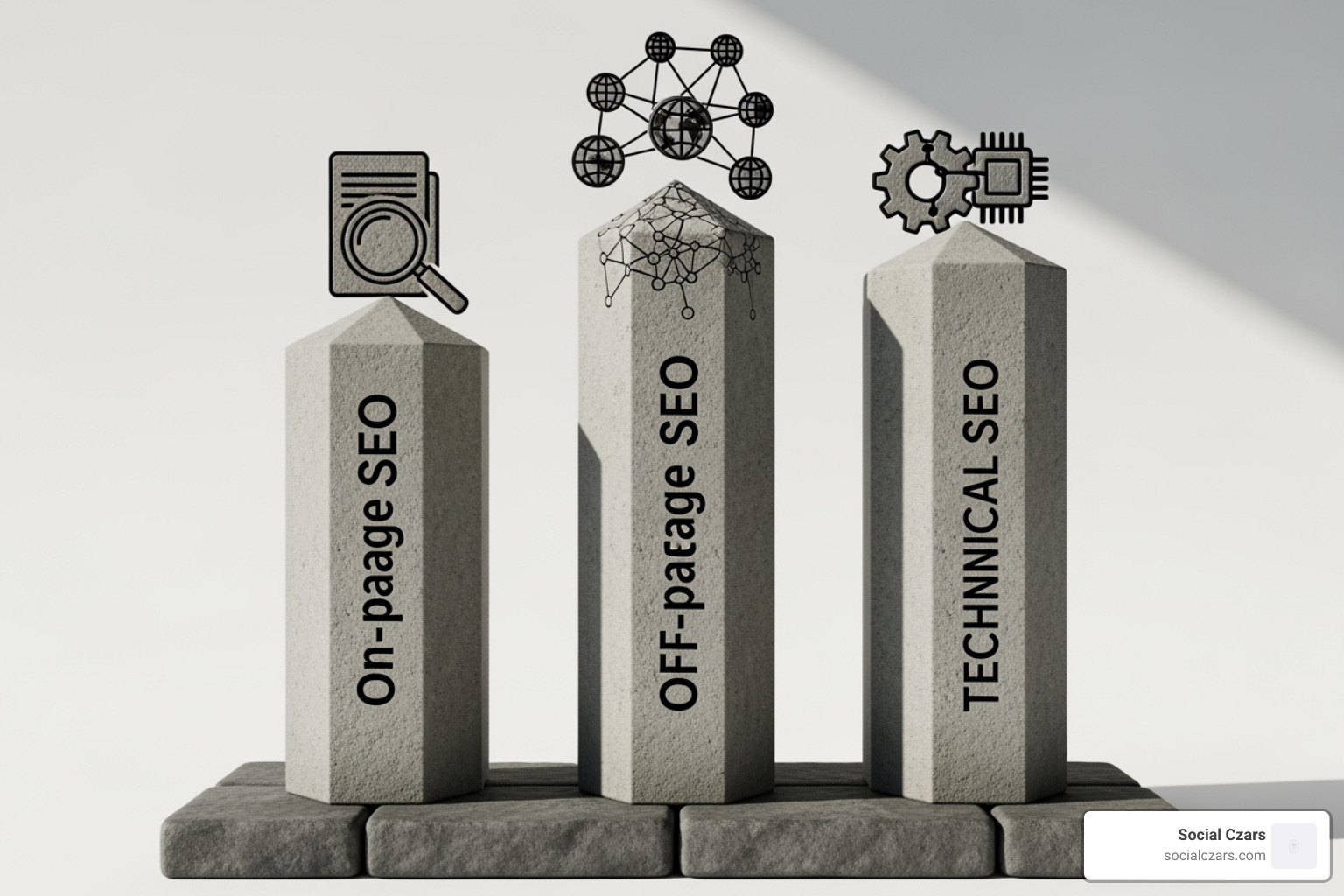 Three pillars of SEO (On-page, Off-page, Technical) - seo for law firms