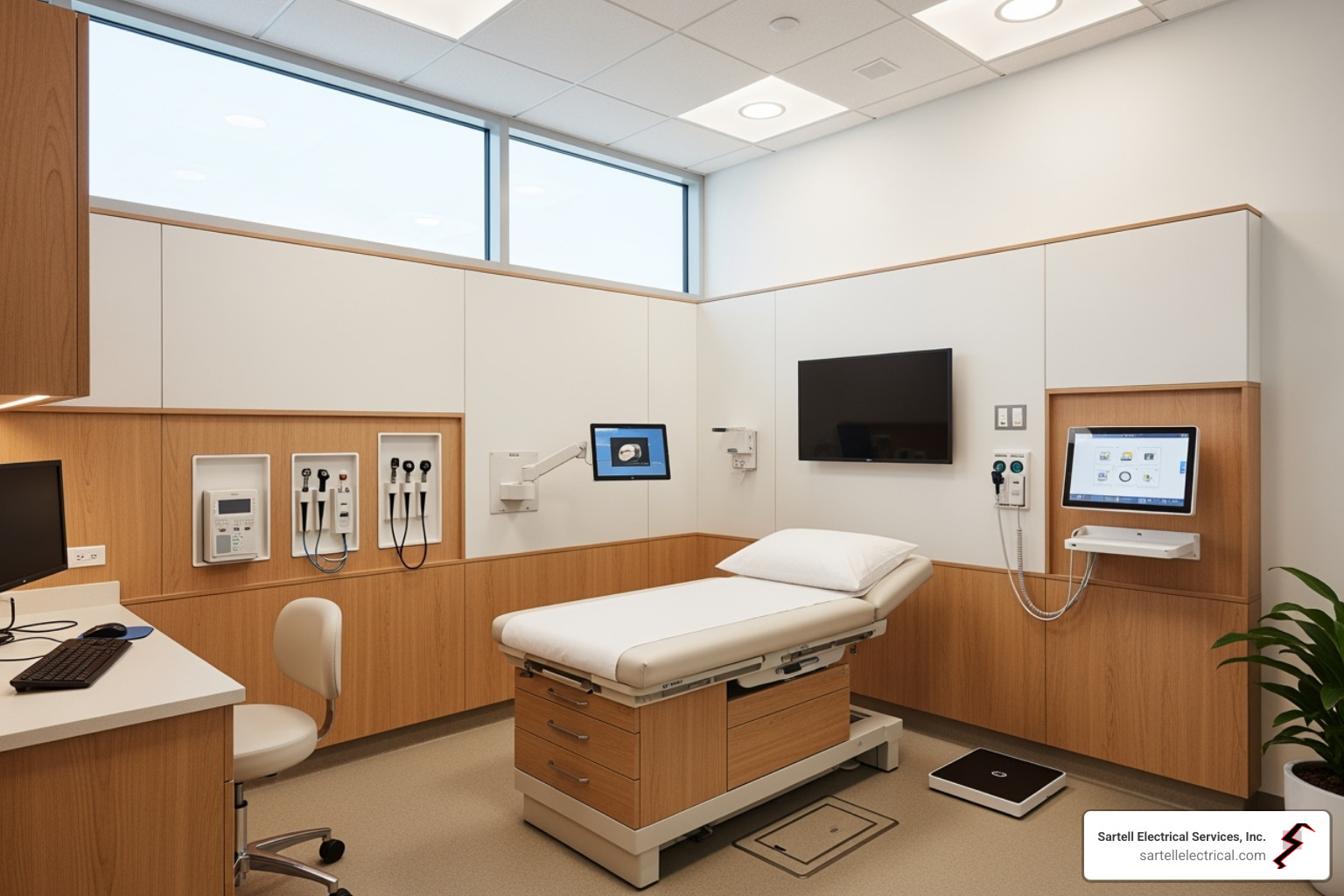well-designed, efficient exam room with integrated technology - Medical office construction