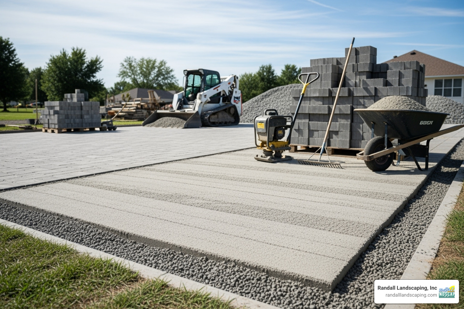 paver driveway installation showing the prepared base layer - driveway pavers north reading ma paver driveway installation showing the prepared base layer - driveway pavers north reading ma