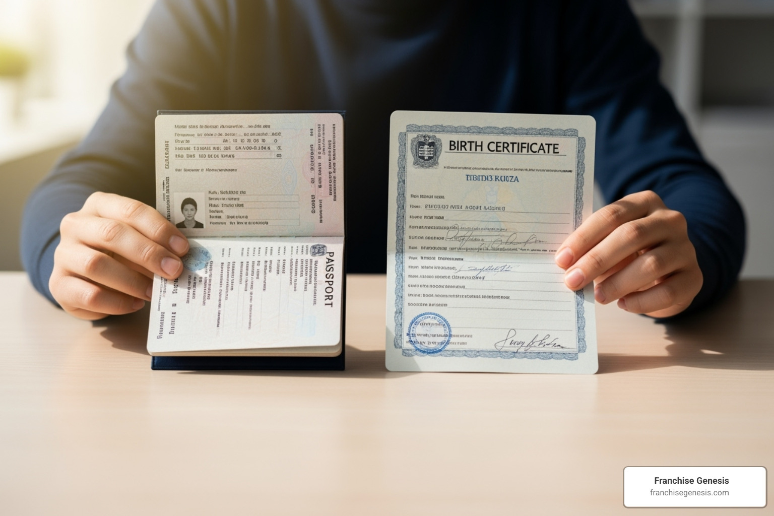 A person comparing two documents side-by-side, symbolizing the evaluation of different firms - franchise consulting firms A person comparing two documents side-by-side, symbolizing the evaluation of different firms - franchise consulting firms