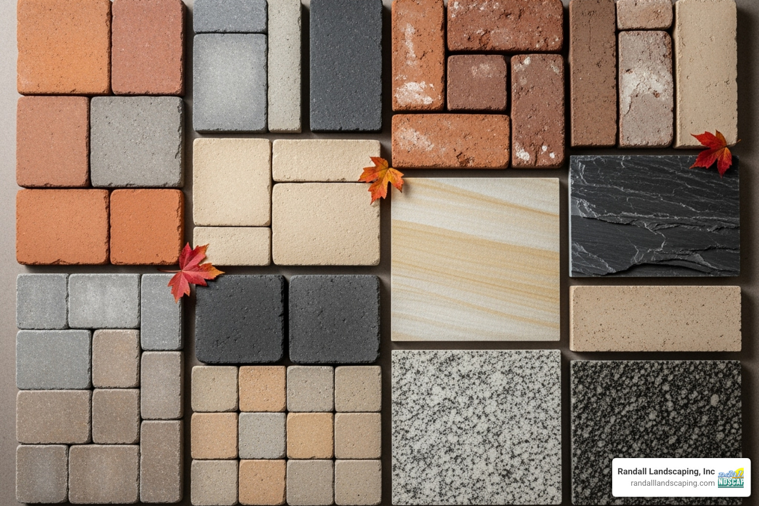 various patio material samples like pavers, brick, and natural stone. - patio installers salem nh various patio material samples like pavers, brick, and natural stone. - patio installers salem nh