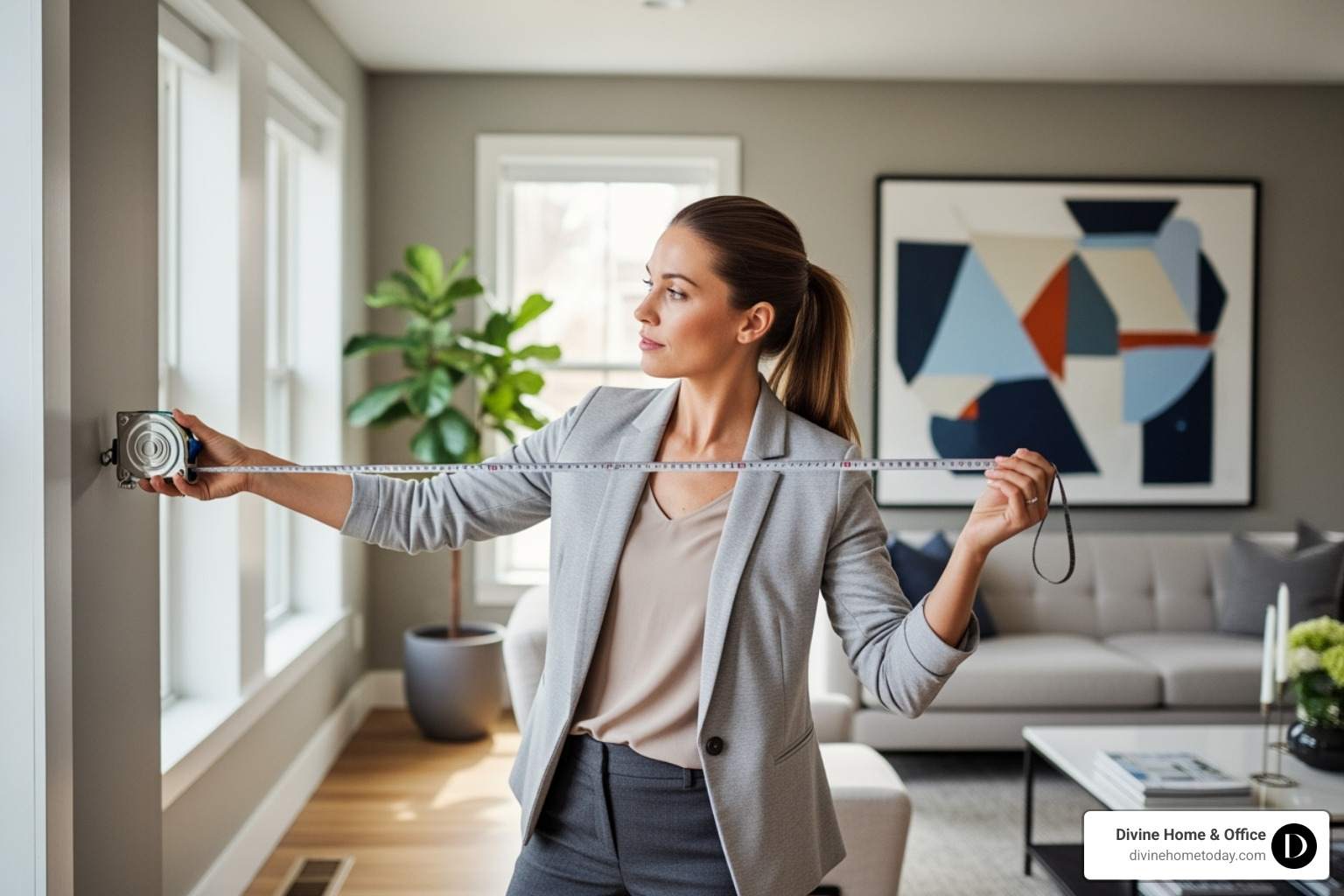 a designer taking measurements in a client's home - what do you get with a paid in-home design consultation a designer taking measurements in a client's home - what do you get with a paid in-home design consultation