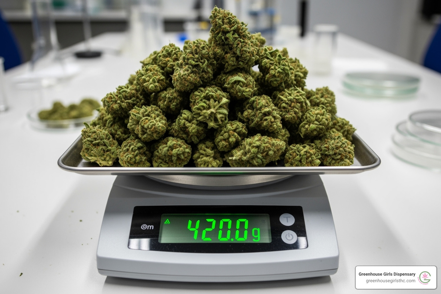 scale weighing a pound of THCa flower - Bulk THCa flower