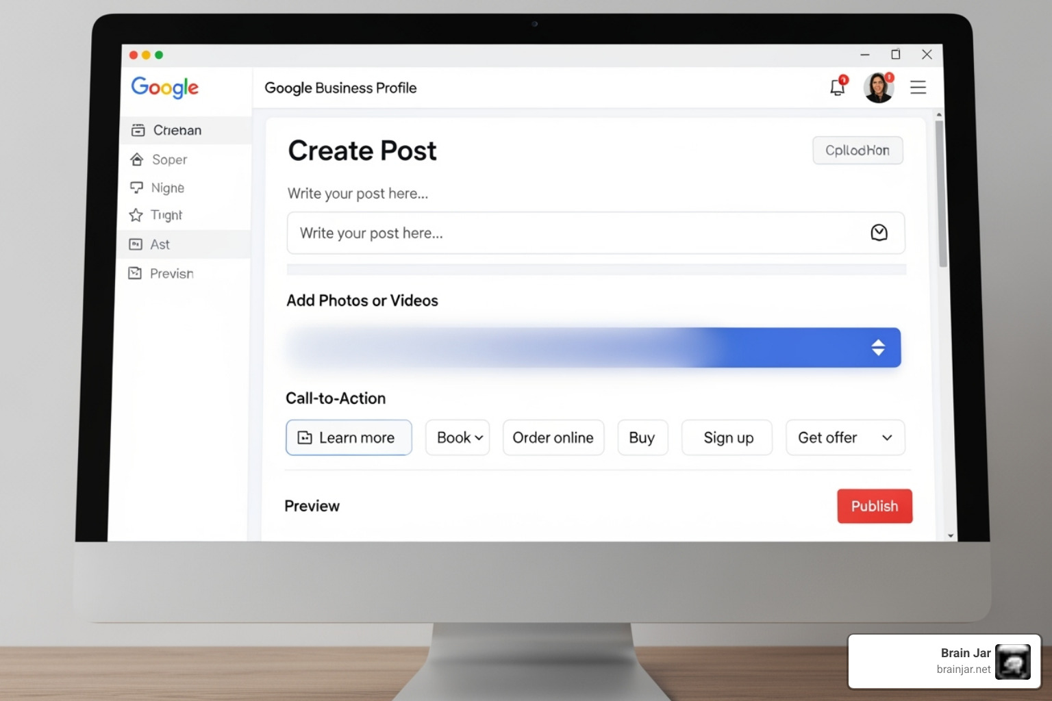Google Posts interface - Google Business Profile