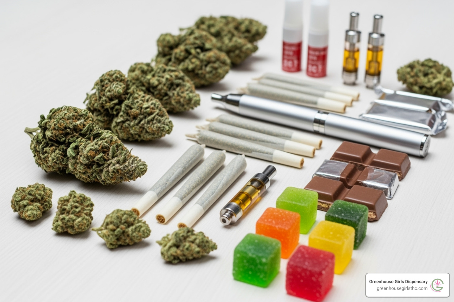 Collection of THCa products including flower, prerolls, vapes, and edibles - THCa legal status