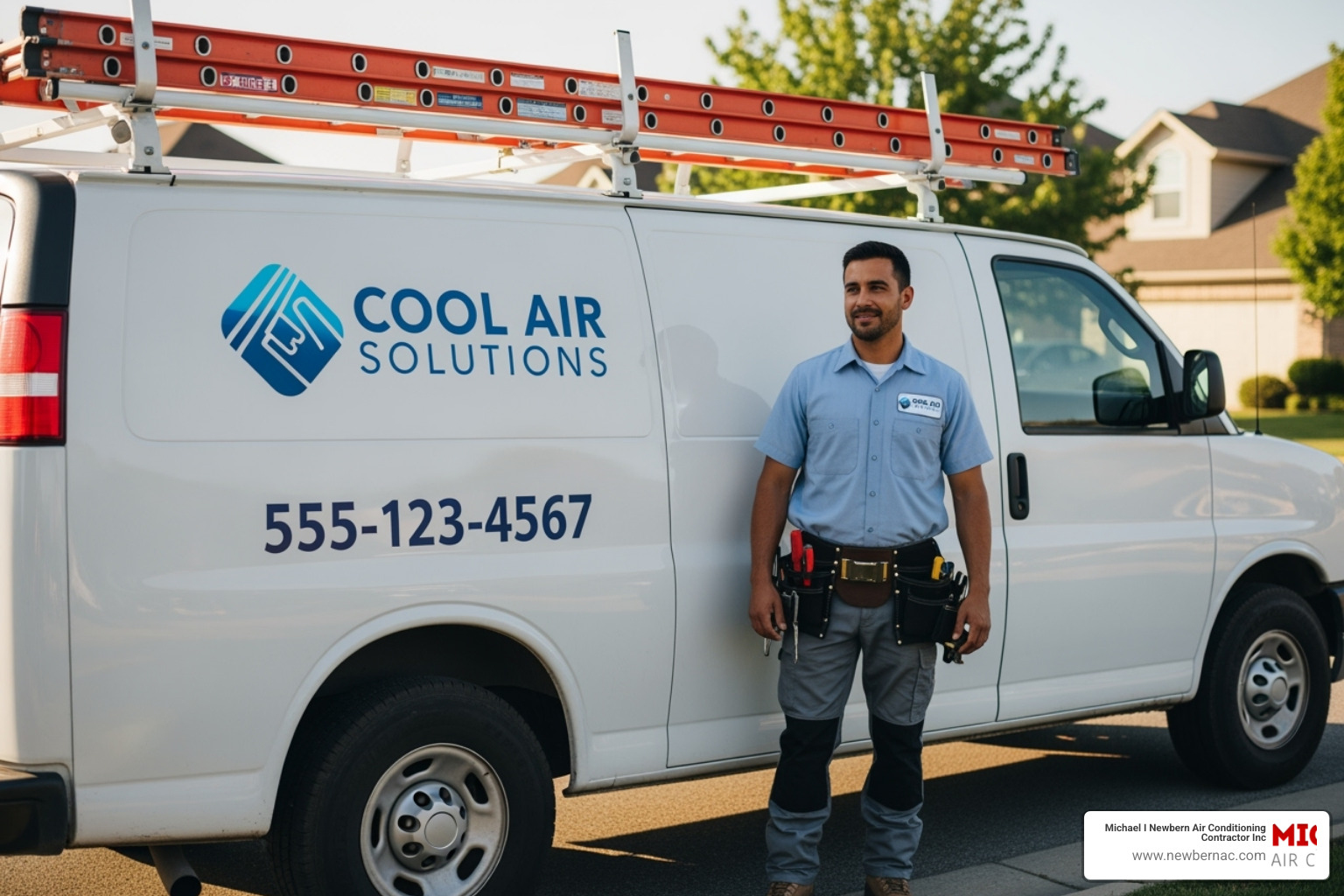 HVAC technician by service van - air conditioning repair lakeland