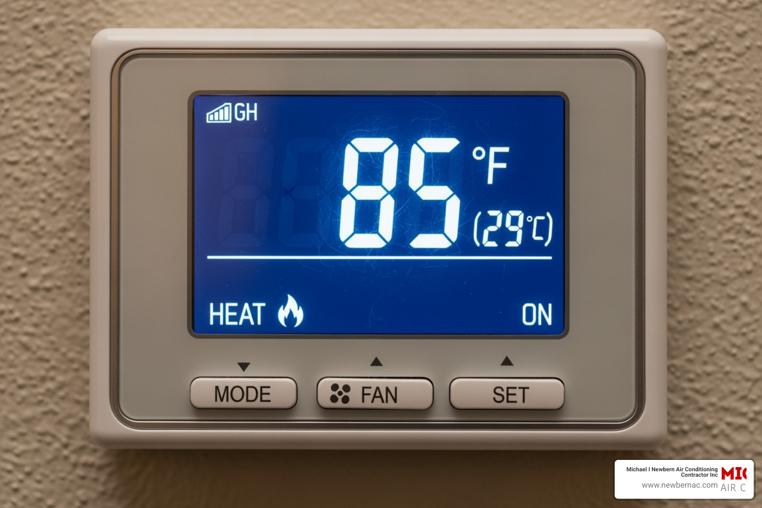 thermostat displaying high temperature - air conditioning repair lakeland