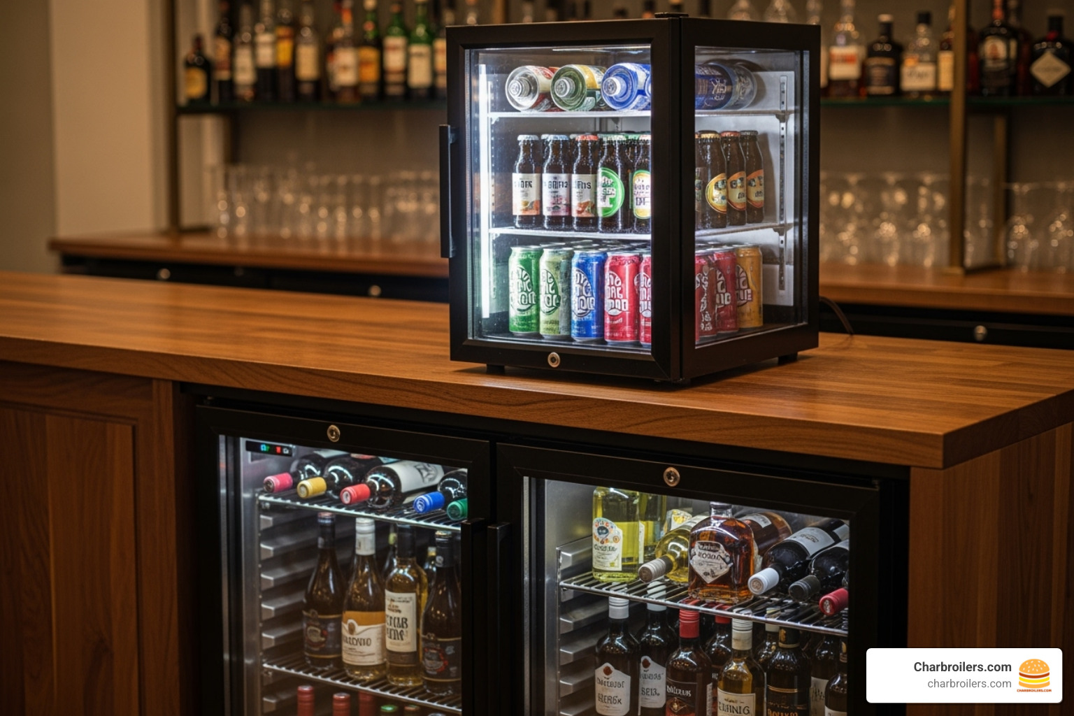 countertop fridge on a counter and an undercounter fridge built into a bar - display counter fridge countertop fridge on a counter and an undercounter fridge built into a bar - display counter fridge