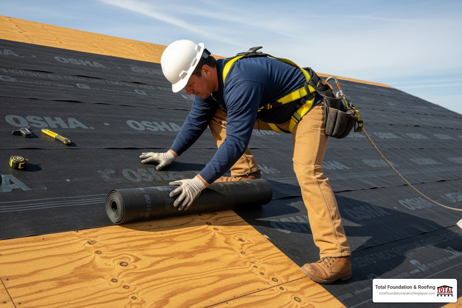 roof underlayment being installed - cost to replace roof shingles