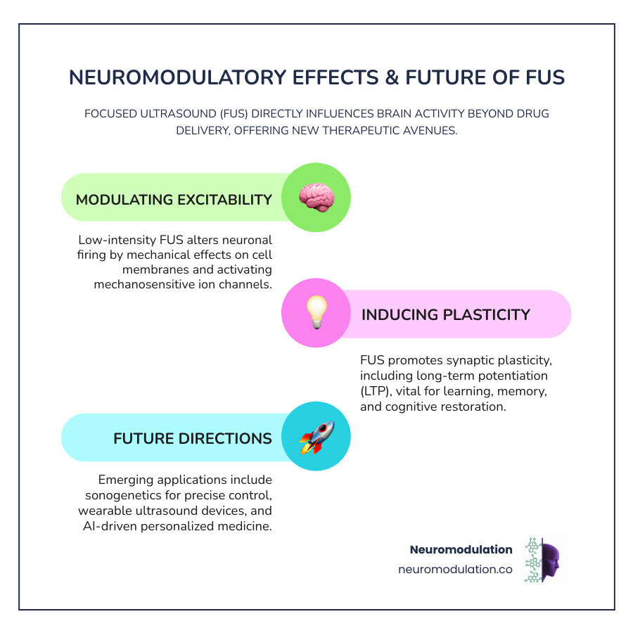ultrasound modulates neural activity - can the basal ganglia be specifically targeted for drug delivery infographic infographic-line-3-steps-colors