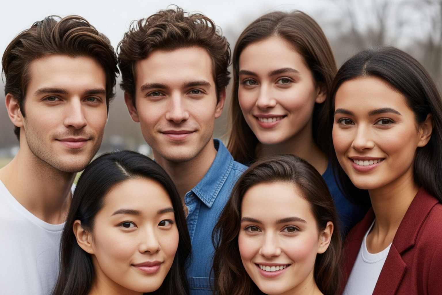 Different skin types illustrated on diverse faces to help beginners identify their own - Skincare for beginners