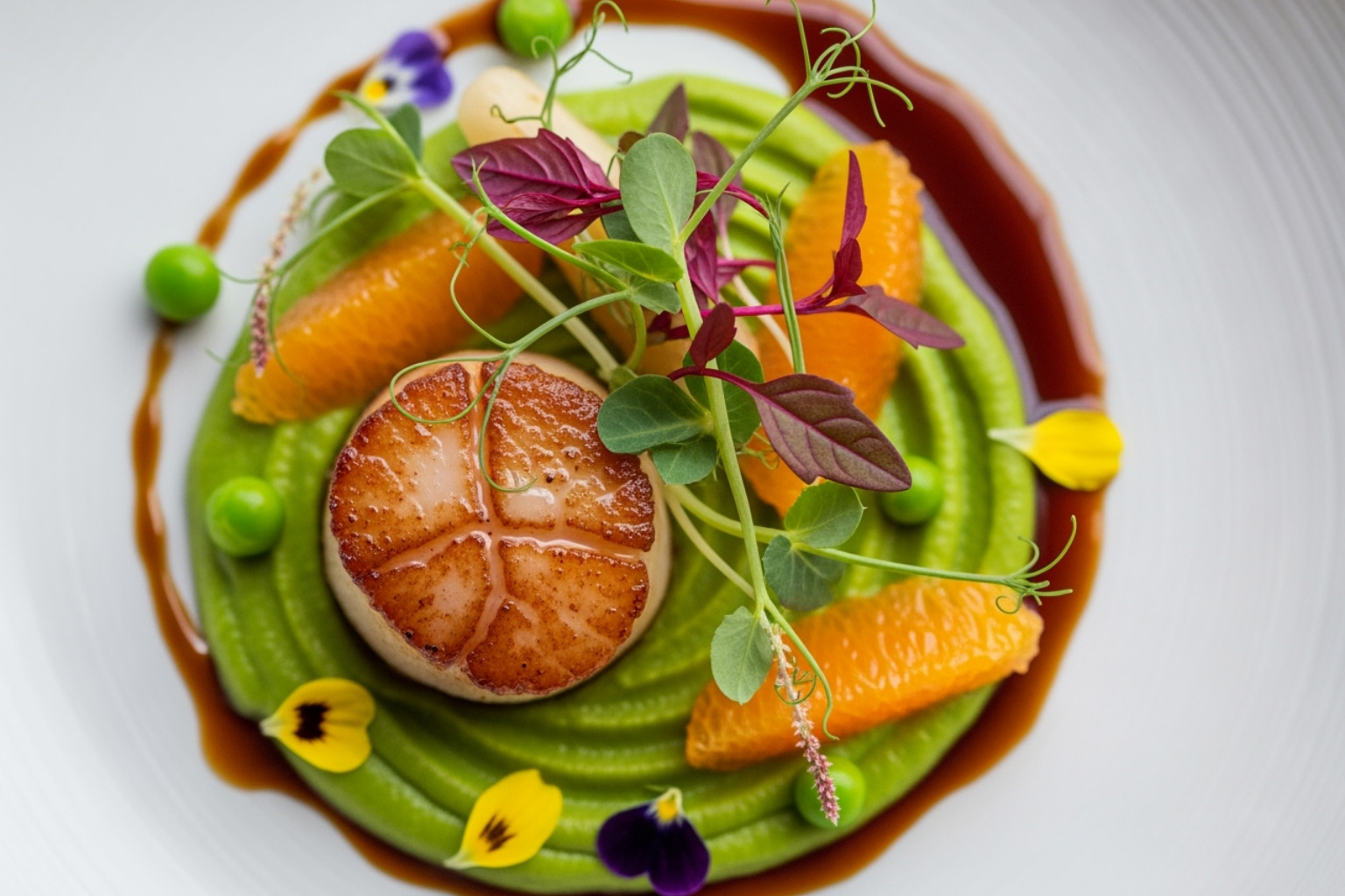 a vibrant and artfully plated dish from a tasting menu - Special occasion restaurants
