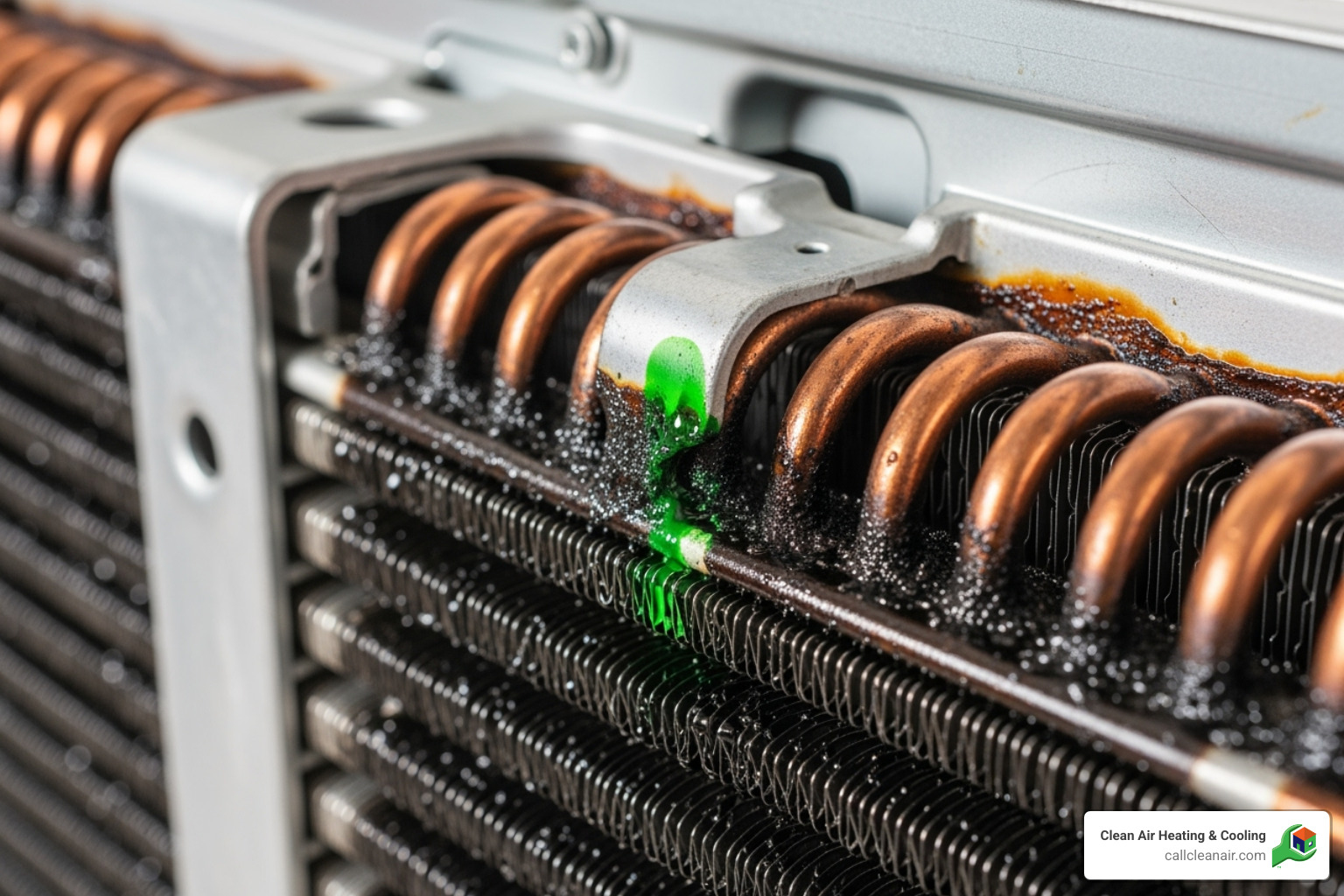 oily residue on an AC coil - AC unit leaking