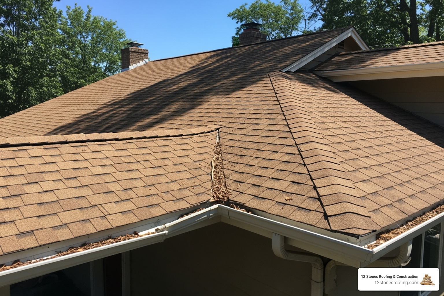 of a clean gutter system and a roof free of debris - roof inspection for insurance