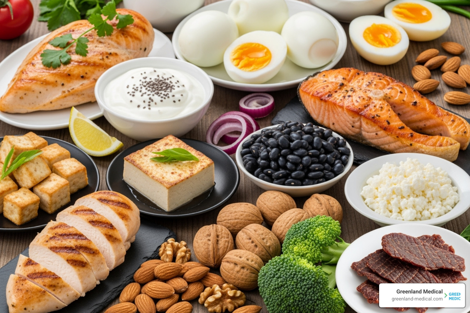 collage of high protein foods - best protein per calorie collage of high protein foods - best protein per calorie