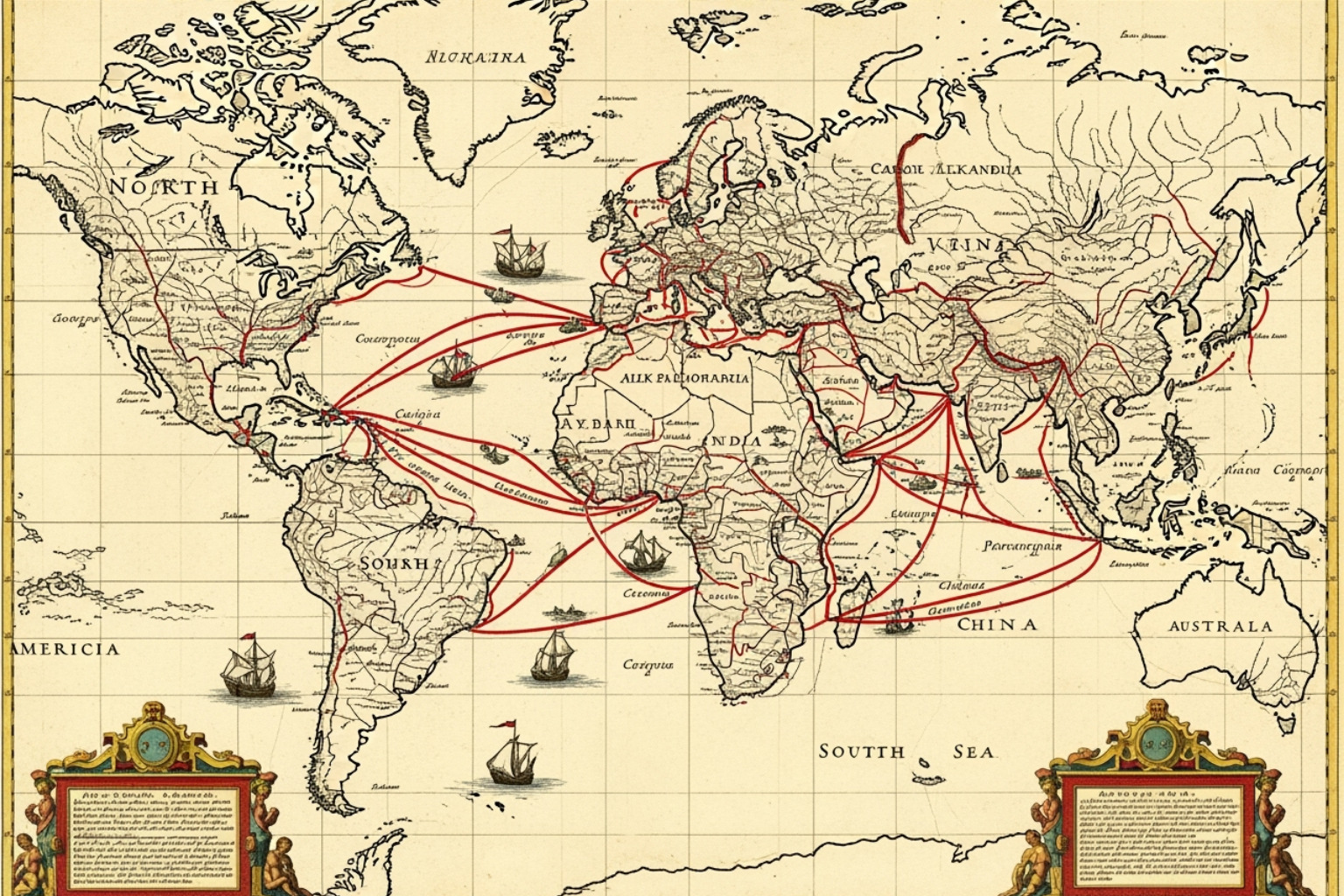 world map with trade routes highlighted - trump tariffs