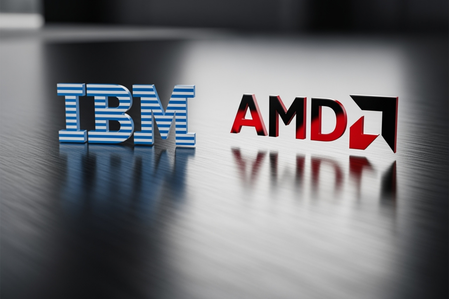 IBM and AMD logos together - amd stock price