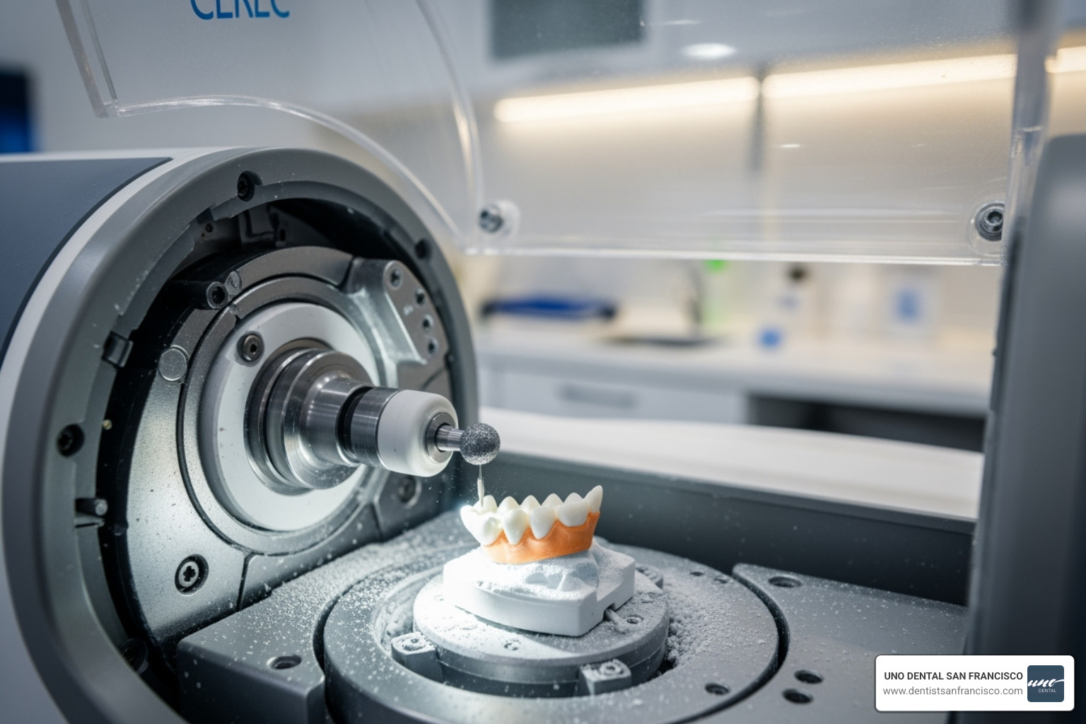 CEREC machine creating a same-day veneer - dental veneers payment plan CEREC machine creating a same-day veneer - dental veneers payment plan