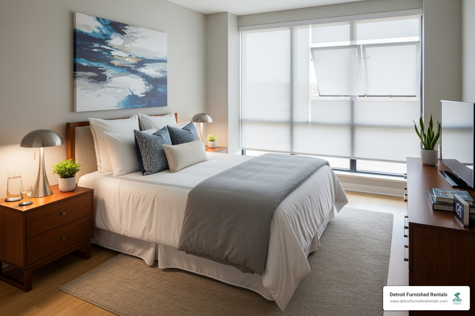 Comfortable and clean corporate housing bedroom - is corporate housing furnished