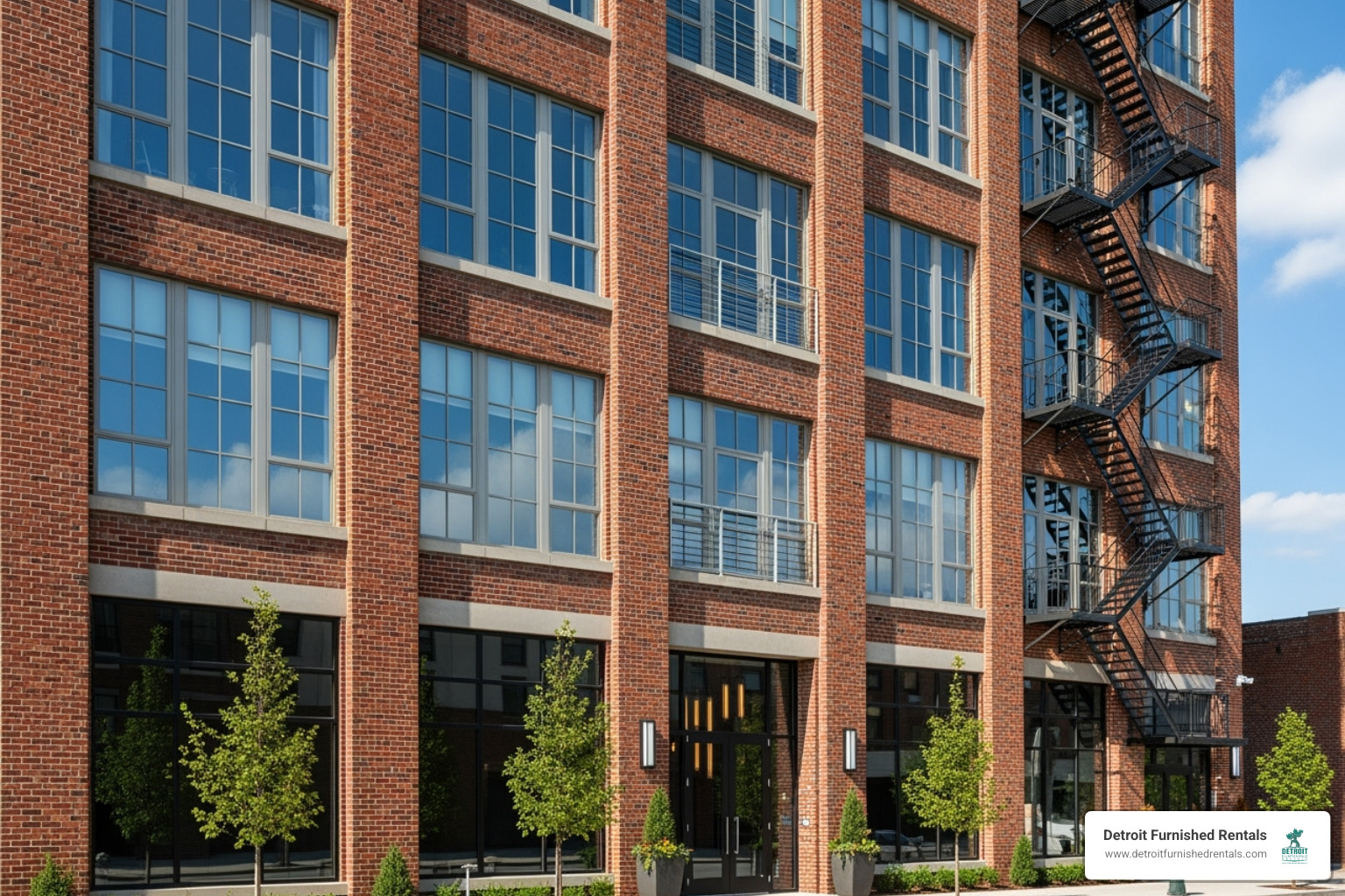 historic building exterior in Detroit, now converted to lofts - lofts in midtown detroit