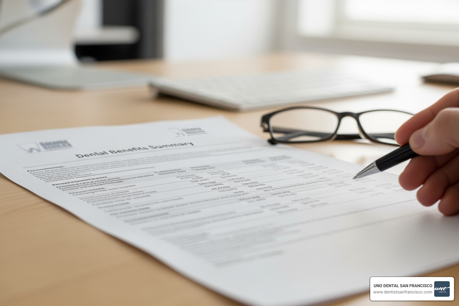 a dental insurance benefits summary showing coverage details - cosmetic dental surgery payment plans