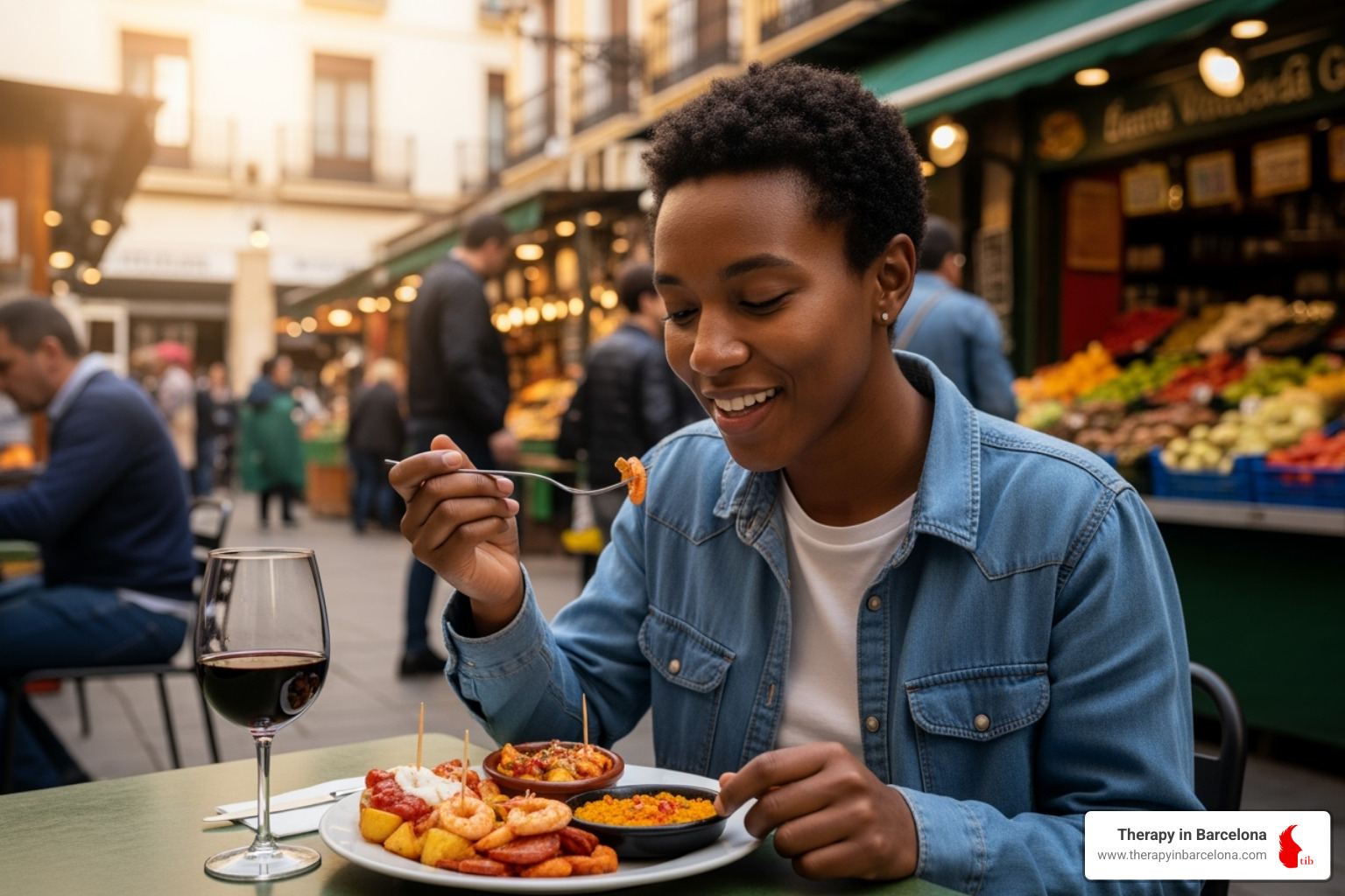 expat sampling food - navigating cultural differences