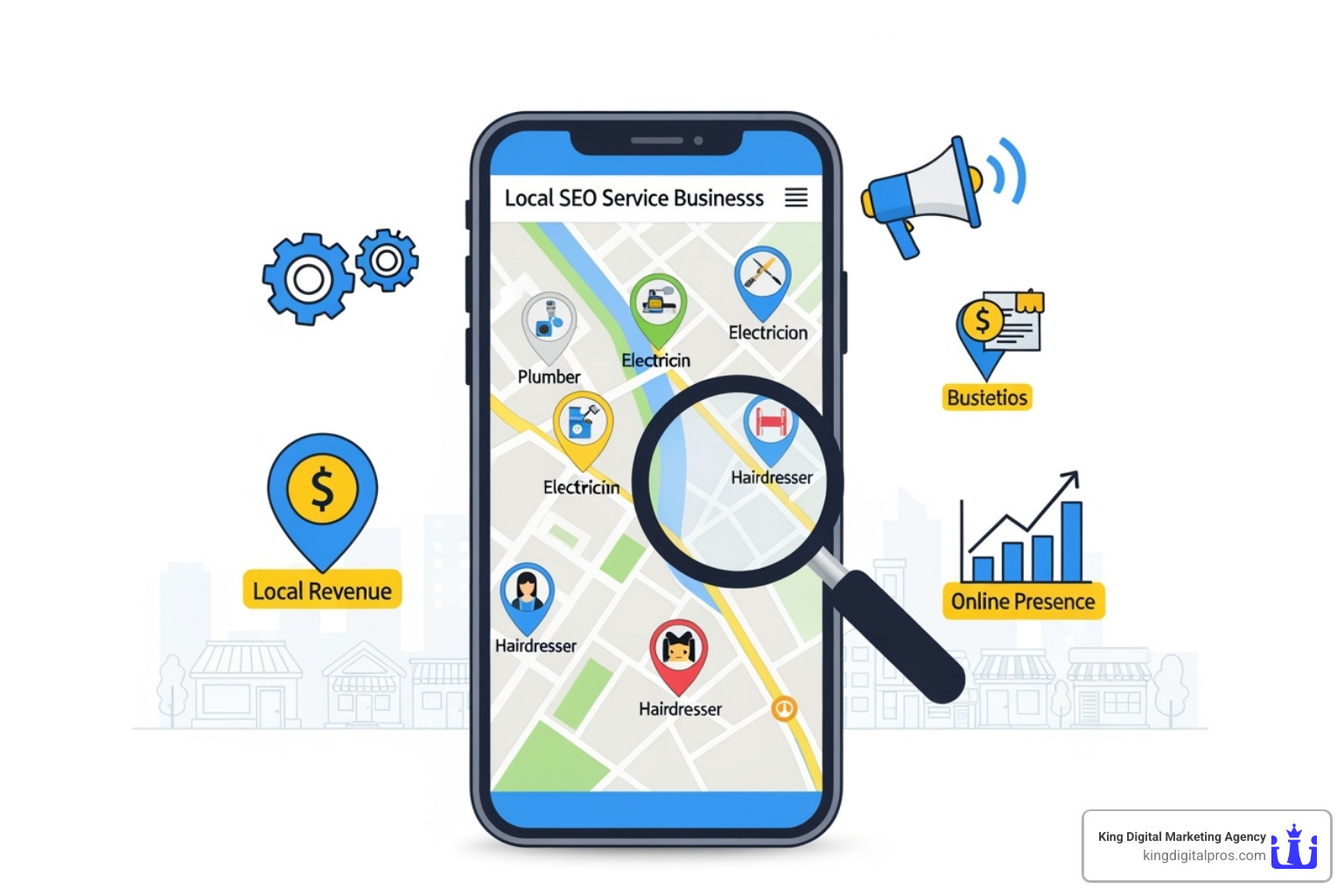 Google Local Pack results on a mobile phone - Local SEO for service businesses