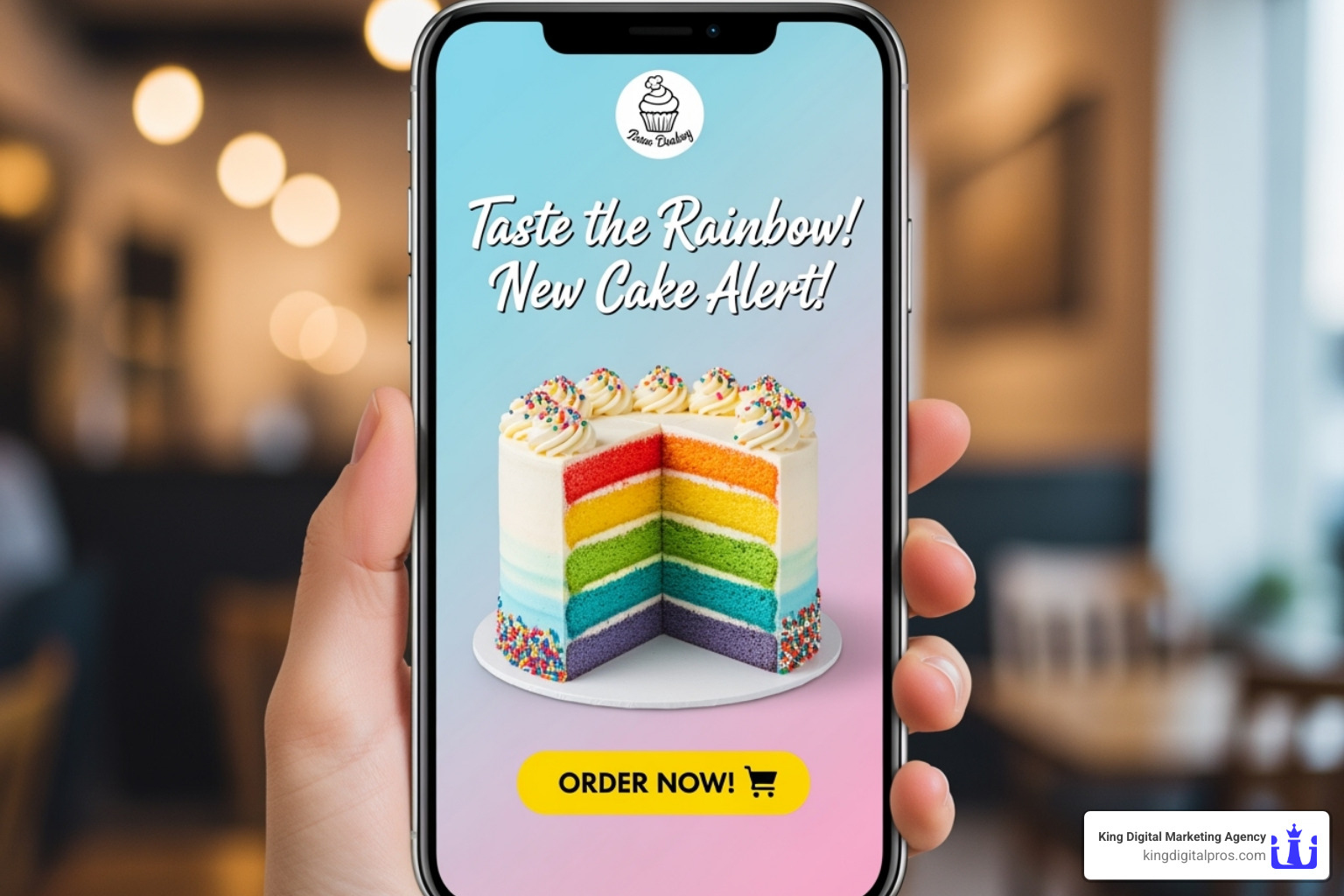 A local business's engaging Instagram post showcasing a new product or service with vibrant colors and clear call to action - Grow local business