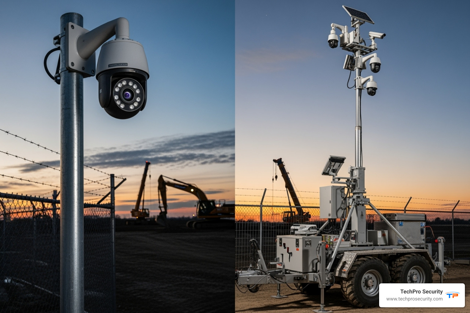 pole mounted vs trailer security camera - solar powered security camera for construction site pole mounted vs trailer security camera - solar powered security camera for construction site