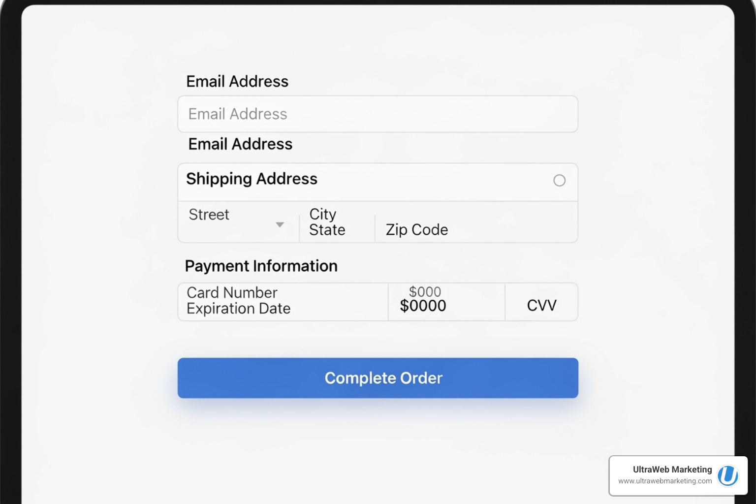a streamlined, single-page checkout form - Website design for ecommerce a streamlined, single-page checkout form - Website design for ecommerce