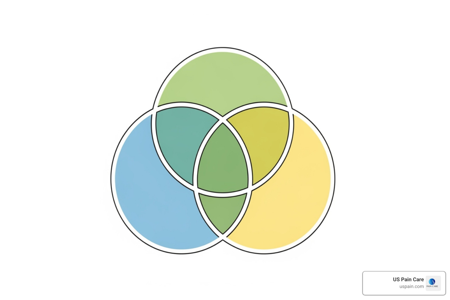simple diagram illustrating the three components of the Biopsychosocial model (Bio, Psycho, Social) - behavioral health pain management
