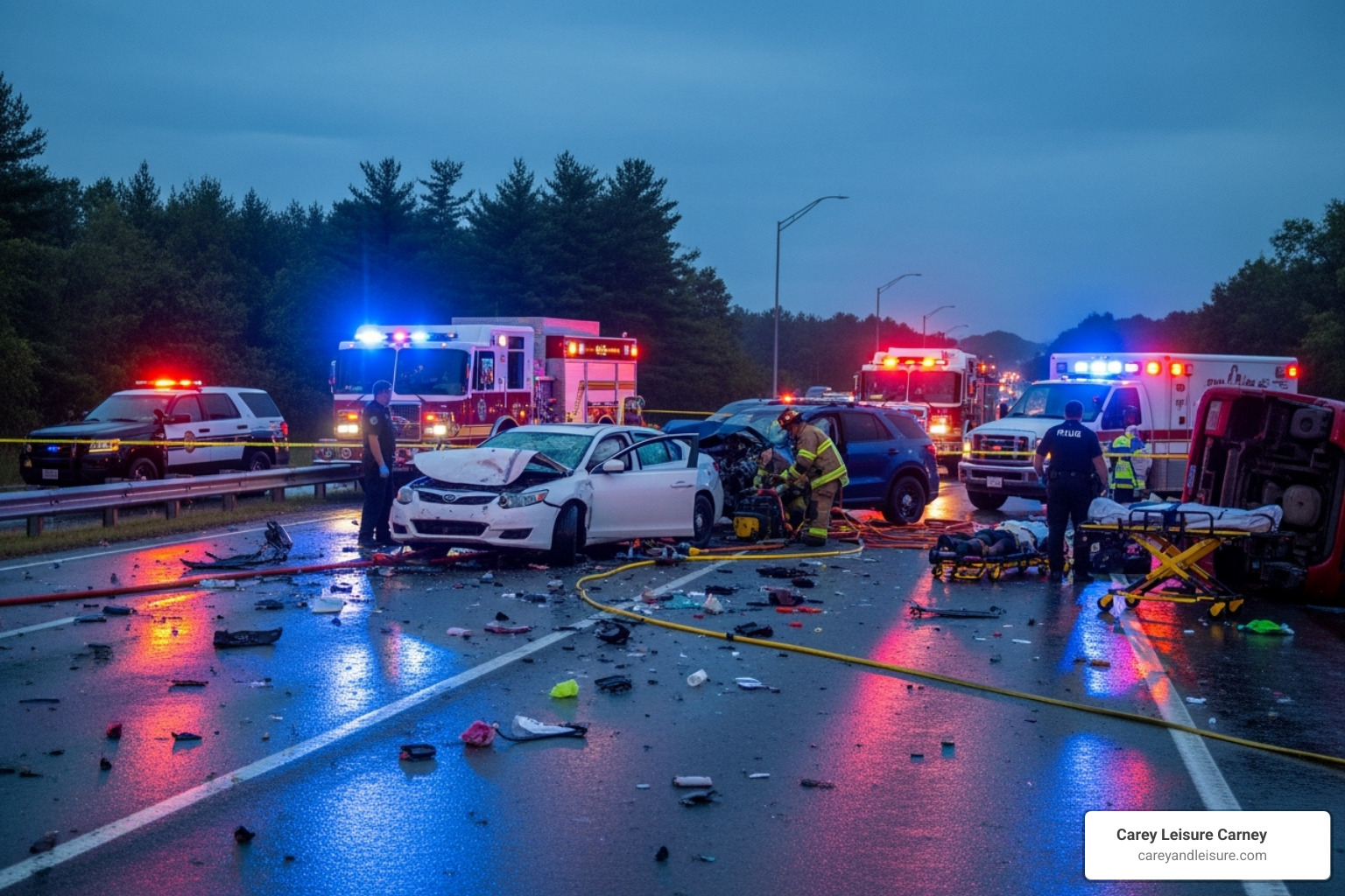 an accident scene with emergency services present - personal injury law firm clearwater an accident scene with emergency services present - personal injury law firm clearwater