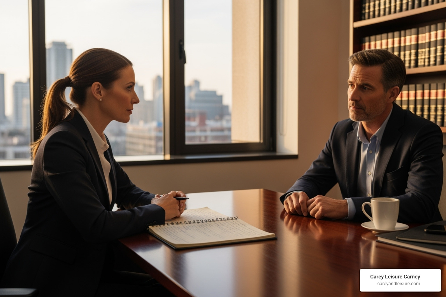 a professional lawyer meeting with a client in an office setting - personal injury law firm clearwater a professional lawyer meeting with a client in an office setting - personal injury law firm clearwater