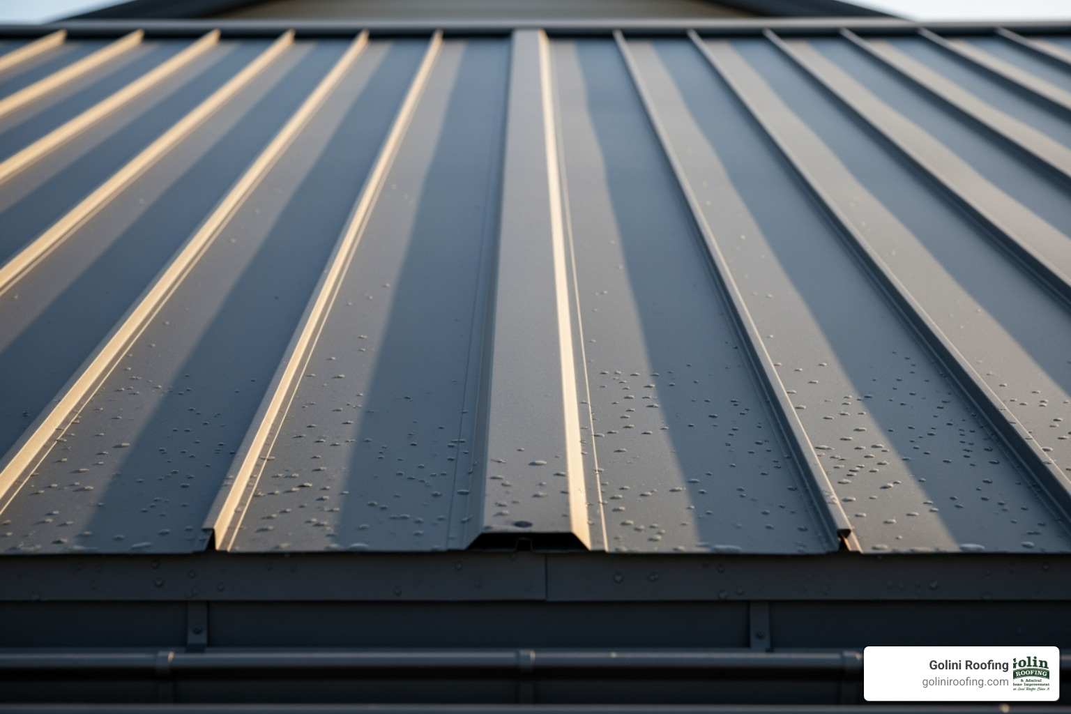 A close-up view of a standing seam metal roof, highlighting the raised, interlocking seams and clean lines - residential metal roofing options A close-up view of a standing seam metal roof, highlighting the raised, interlocking seams and clean lines - residential metal roofing options
