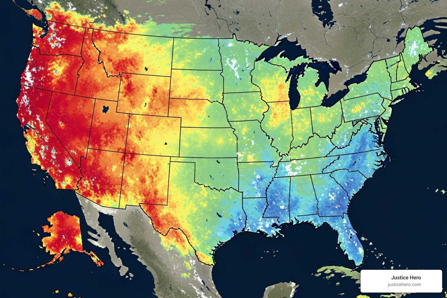 Map of the United States with highlighted PFAS contamination hotspots - PFAS contamination sites Map of the United States with highlighted PFAS contamination hotspots - PFAS contamination sites
