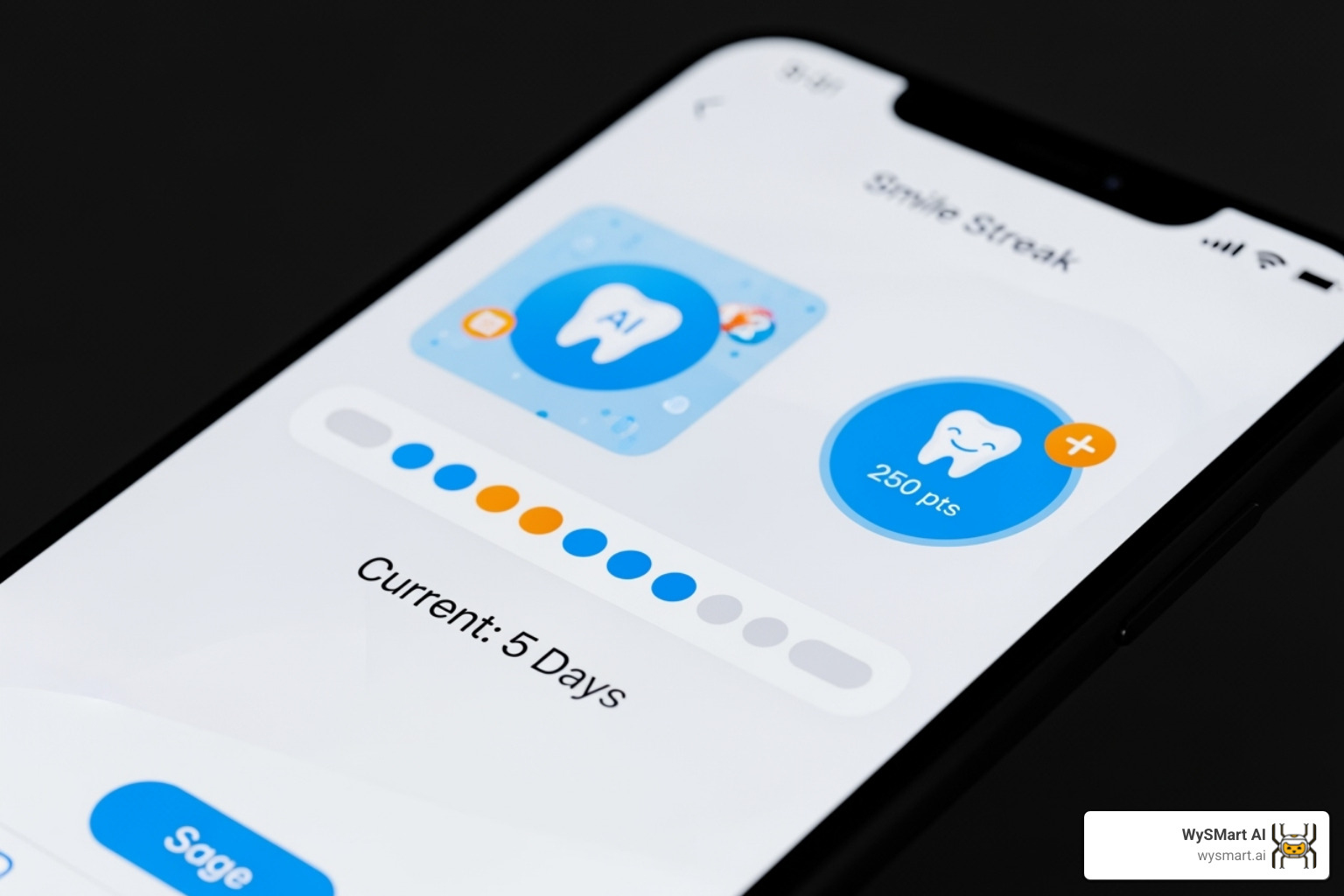 Dental loyalty app showing a gamified "Smile Streak" challenge - AI driven loyalty Dental loyalty app showing a gamified "Smile Streak" challenge - AI driven loyalty