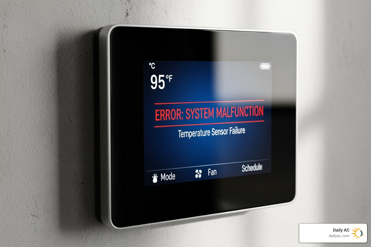 Thermostat displaying an error or a high temperature - reliable hvac service