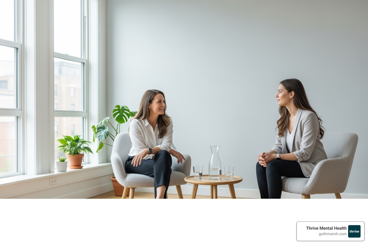 a therapist talking one-on-one with a young professional - what are intensive outpatient programs