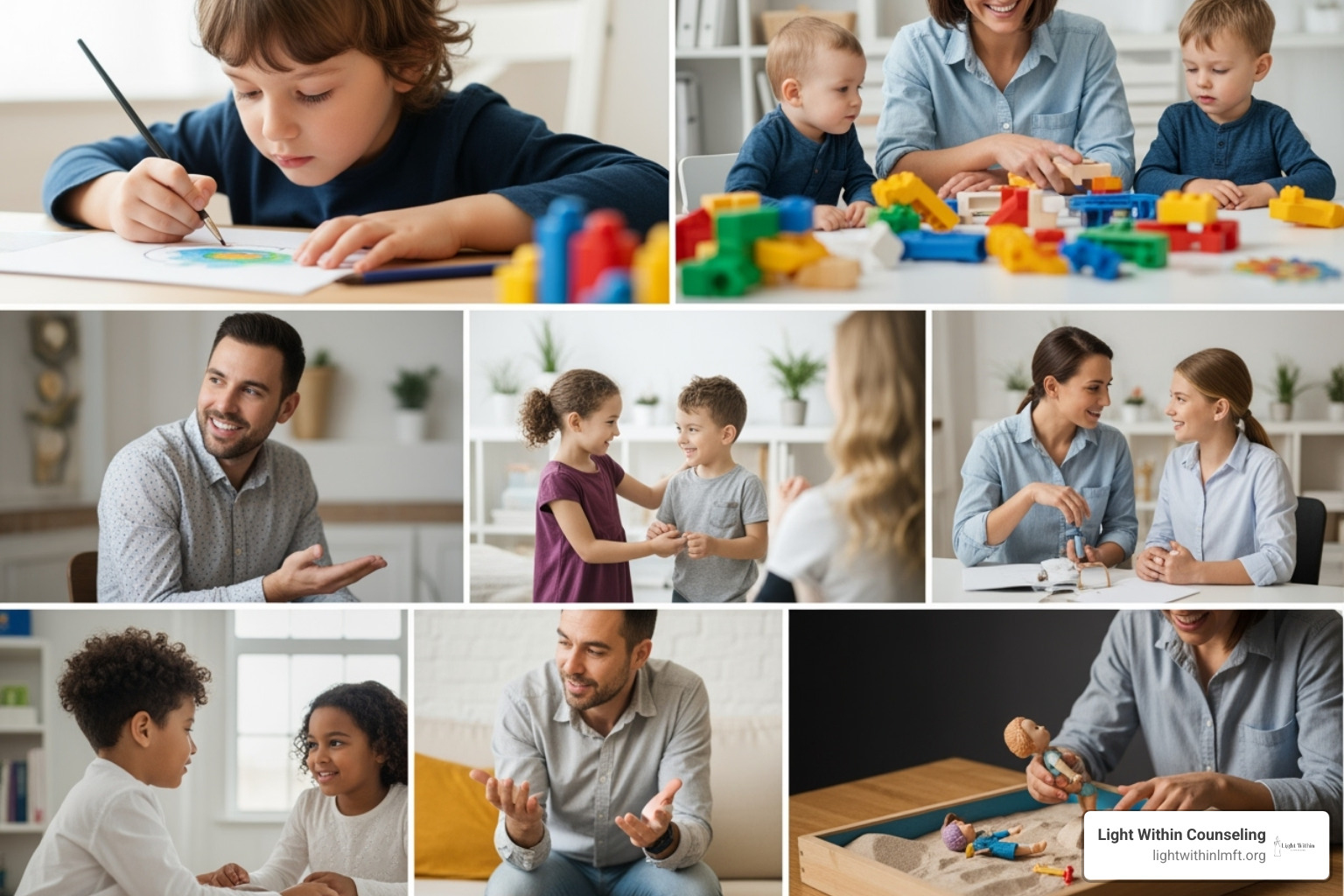 collage of therapy activities - online therapy for children collage of therapy activities - online therapy for children