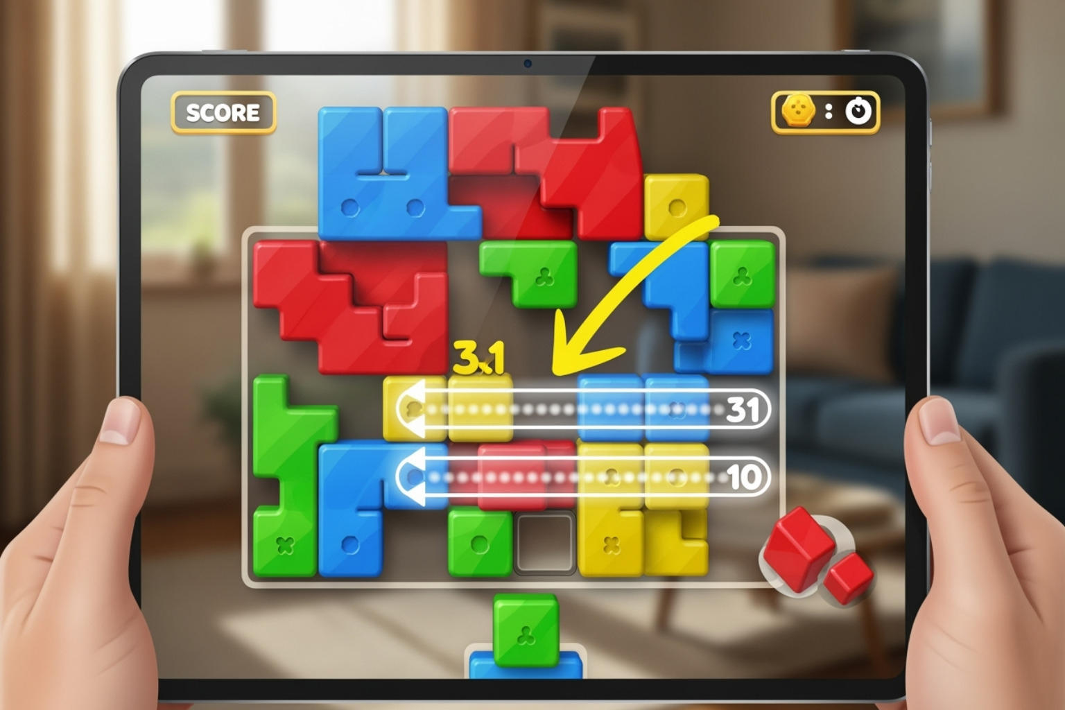 Complex Block Blast board with a strategic move highlighted - block blast unblocked Complex Block Blast board with a strategic move highlighted - block blast unblocked