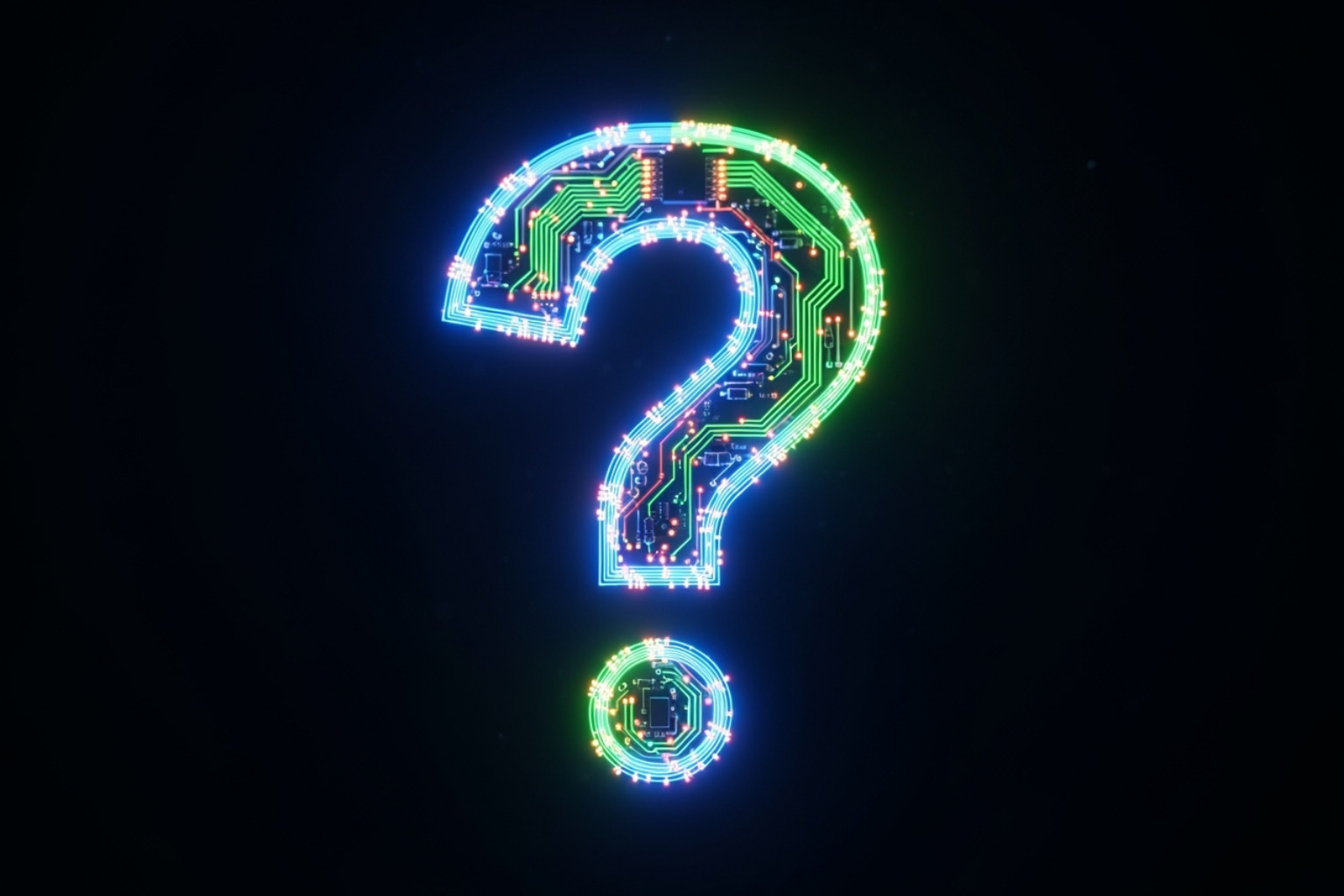question mark made of circuit board lines -  g15tools com gadget