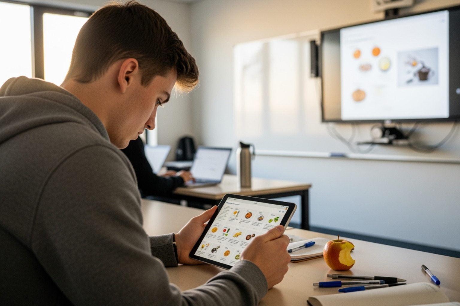 student with tablet - classroom 15x