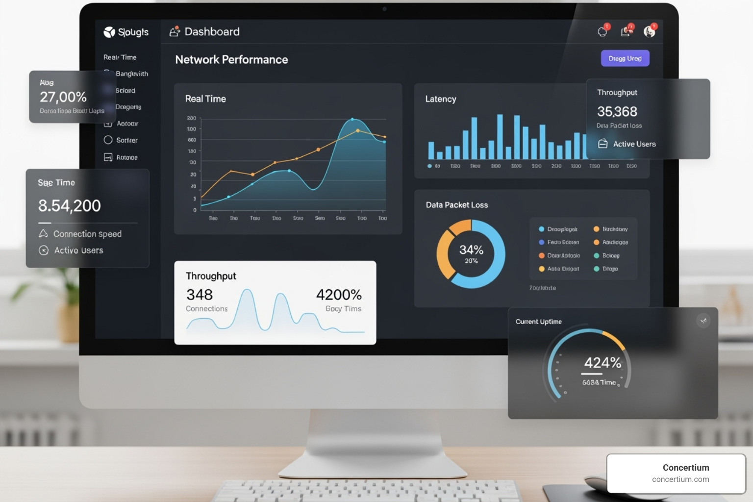 Customizable dashboard with drag-and-drop charts - network monitor software